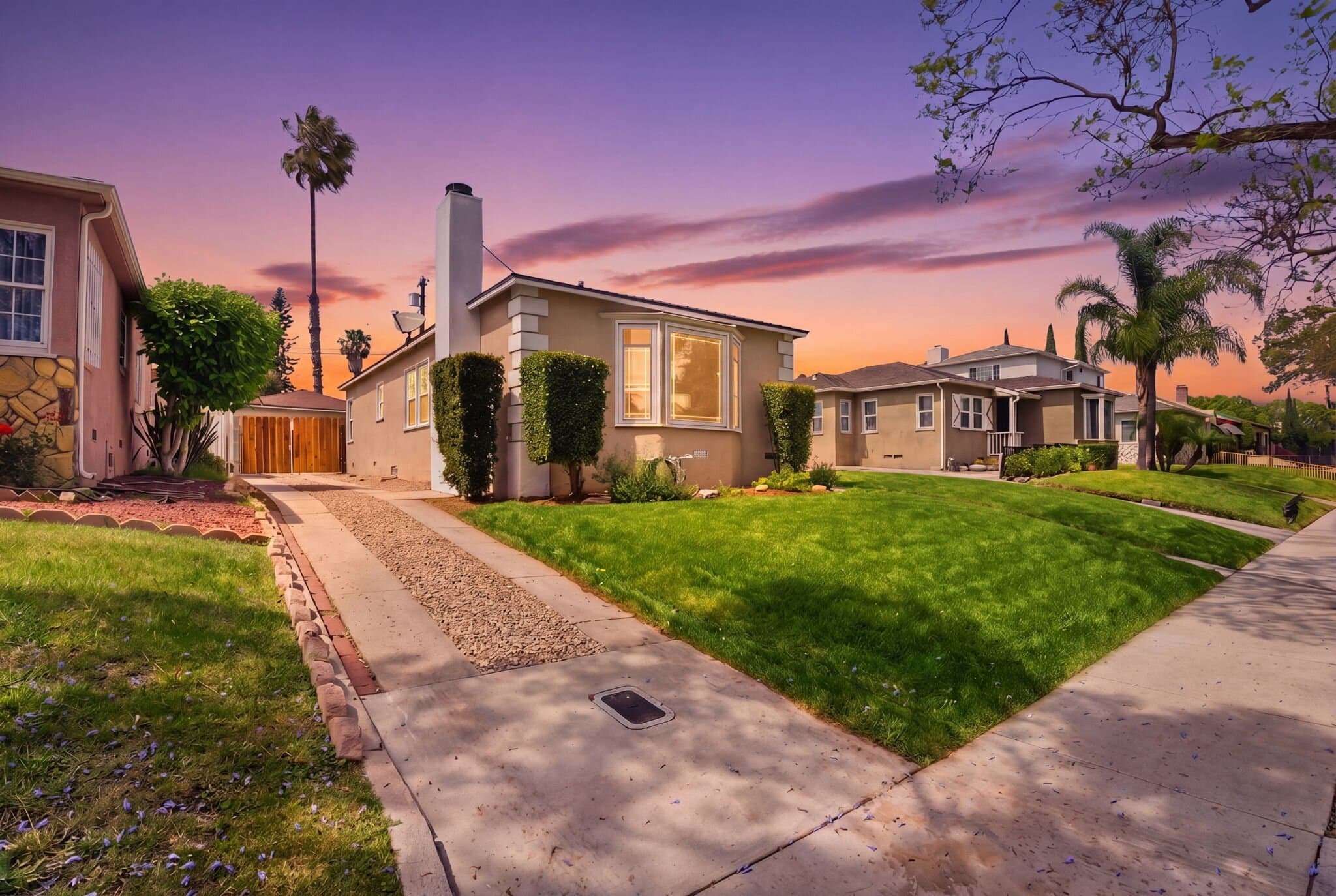 Quiet bungalow exterior at twilight, an off-market sale handled out of sight